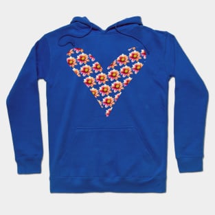 water color heart  shape flowers for summer Hoodie